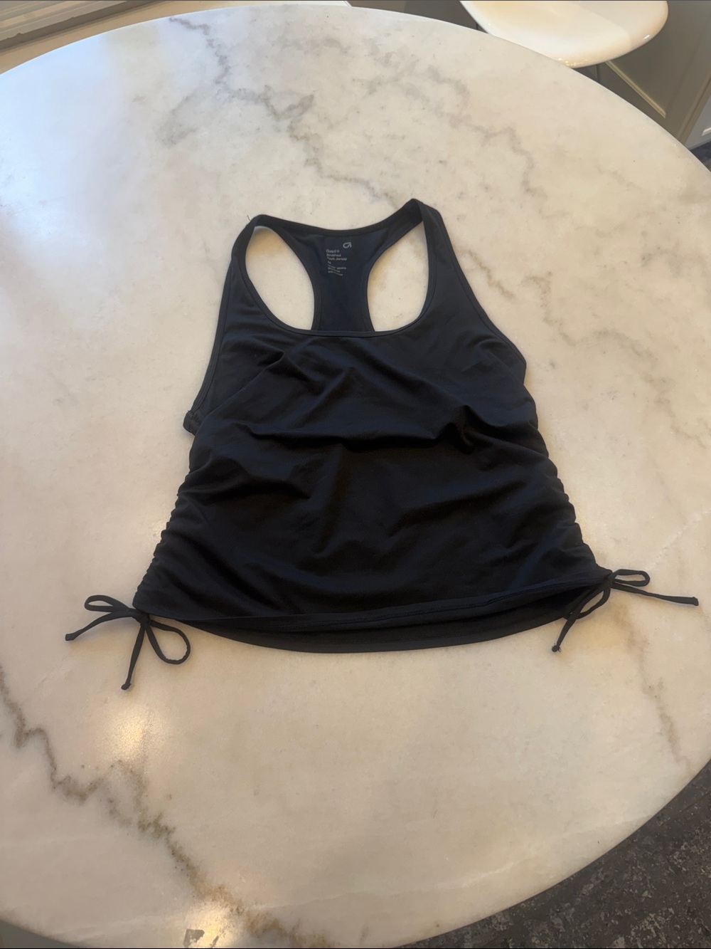 GAP Black Racerback Side-Ruched Tank